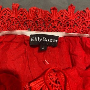 Red crop top blouse - brand new